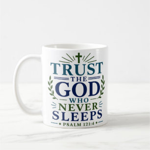 Caneca De Café Confie No Deus Que Nunca Dorme Estética Cristã