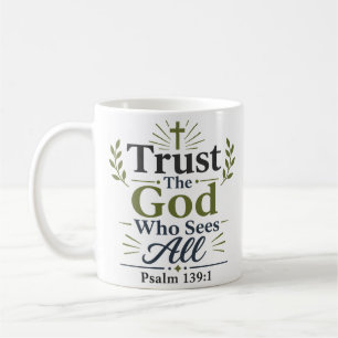 Caneca De Café Confie No Deus Que Vê Tudo Citação Bíblica Negrito