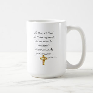 Caneca De Café Confie no Lord Psalm 31:1 15 oz Classic White Mug