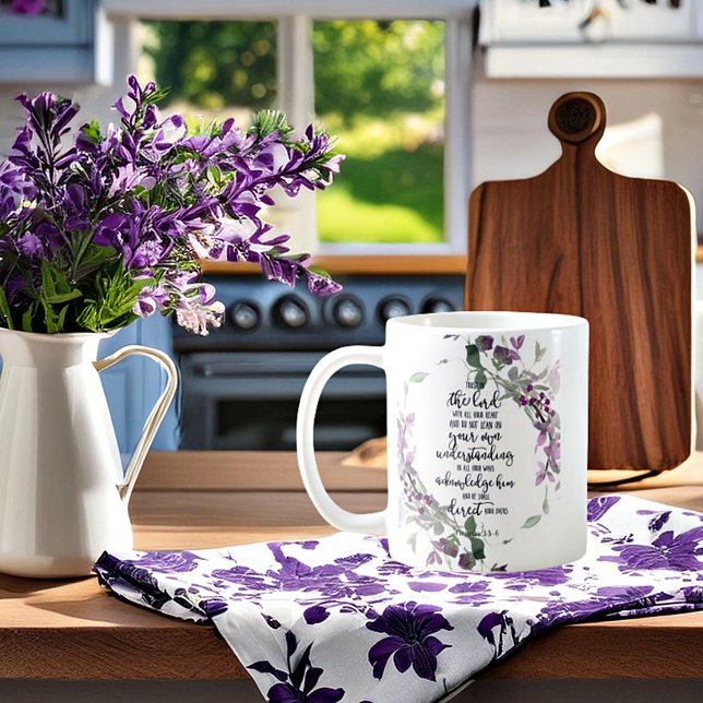Caneca De Café Confie no Lorde Flóral (Criador carregado)