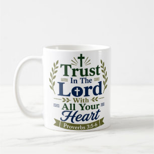 Caneca De Café Confie No Senhor Com Todo O Seu Coração Verso