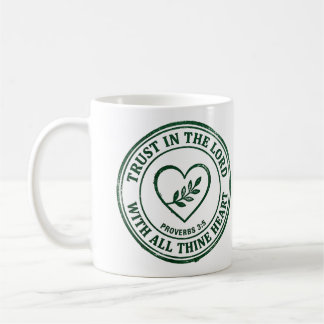 Caneca De Café Confie no Senhor Provérbios 3:5 Carimbo de Tinta V
