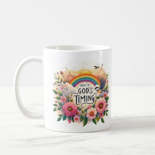 Caneca De Café Confie no tempo de Deus (Esquerda)