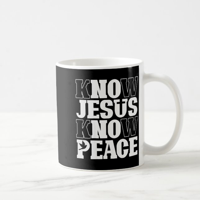 Caneca De Café Conheça Jesus Conheça a Paz Religião Deus Igreja C (Direita)