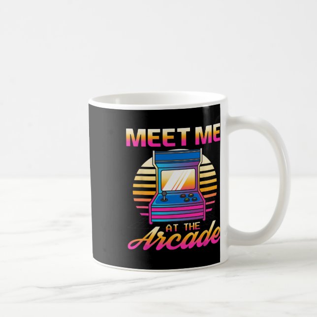 Caneca De Café Conheça-Me No Vídeo Retro Arcade Gamer Vaporwave (Direita)