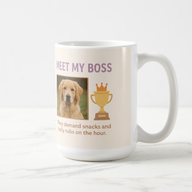 Caneca De Café Conheça Meu Chefe - Foto Personalizada Engraçada (Direita)