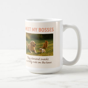Caneca De Café Conheça Meus Chefes - Design de Foto Personalizada