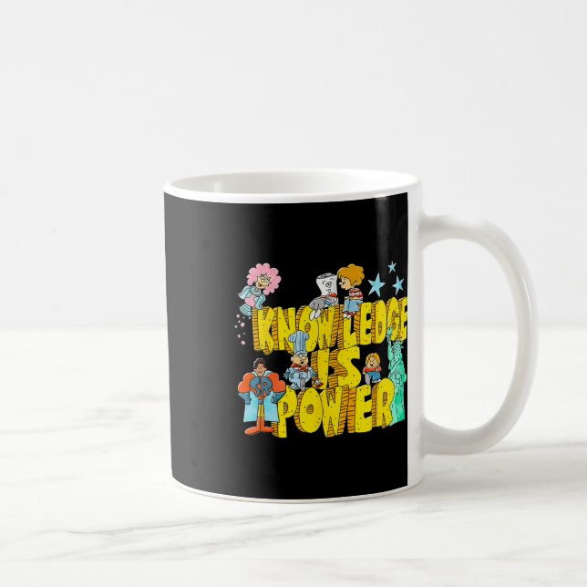 Caneca De Café Conhecimento é Poder Gráfico Feminino Humor Infant (Direita)