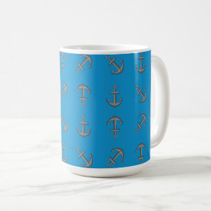 Caneca De Café Conjunto de Âncoras do Barco de Animação