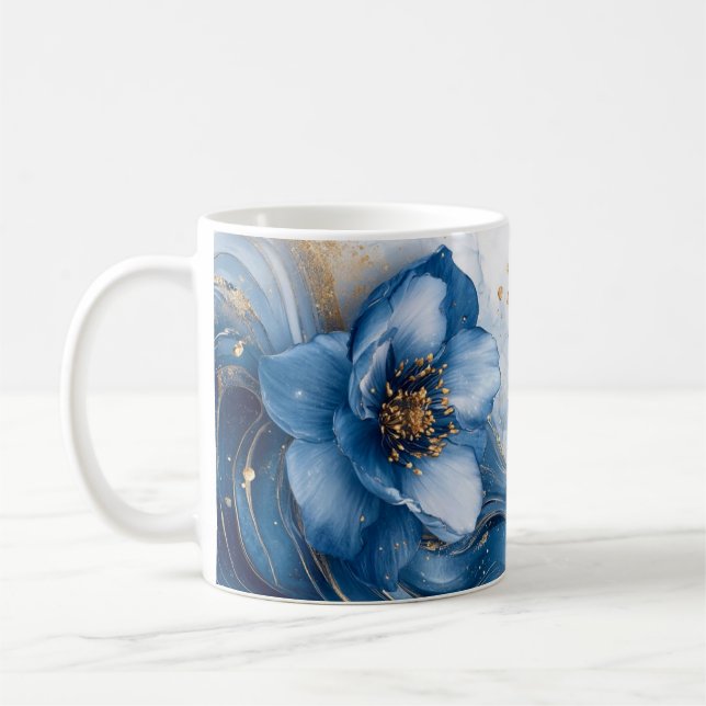 Caneca De Café Conjunto de Bandeja de Madeira com Floral Elegante (Esquerda)