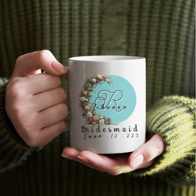 Caneca De Café conjunto de damas de honra personalizado com monog (Criador carregado)