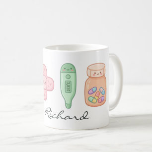 Caneca De Café Conjunto de Desenhos Animados de Instrumentos Médi