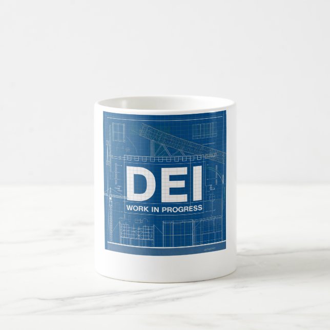 Caneca De Café Conjunto de Desenhos Técnicos do Projeto de Trabal (Centro)