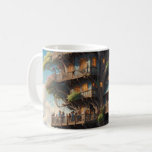 Caneca De Café Conjunto de Fantasy Treehouse