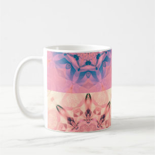 Caneca De Café Conjunto de fractais pastéis de abstrato com calei