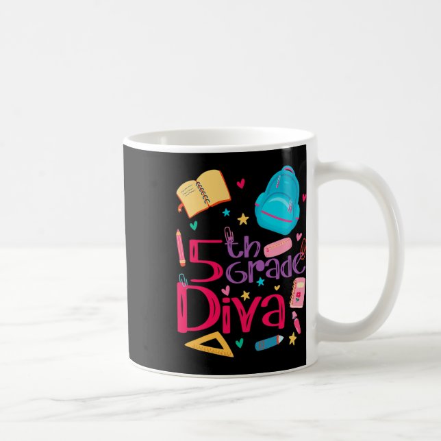 Caneca De Café Conjunto de garota diva da 5ª série Roupa de profe (Direita)