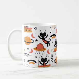 Caneca De Café Conjunto de ilustrações bonitinhas de gatos vint