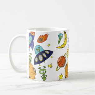 Caneca De Café Conjunto de ilustrações de desenho animado sobre o
