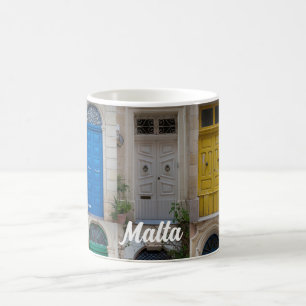 Caneca De Café Conjunto de portas frontais coloridas em Malta