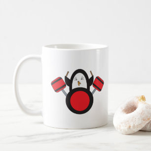 Caneca De Café Conjunto de Tambor de Reprodução de Pinguins