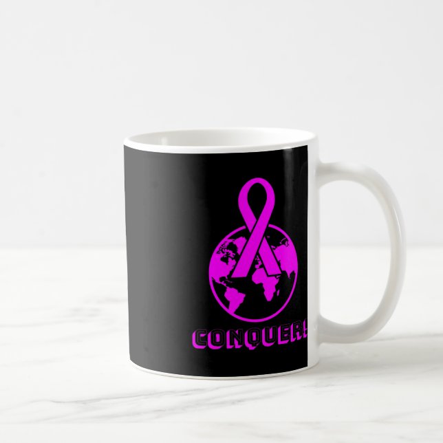 Caneca De Café CONQUER! the world - fight breast cancer (Direita)