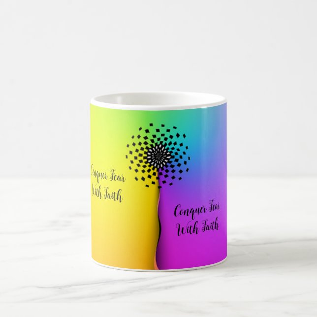 Caneca De Café Conquistar o medo com a fé (Centro)