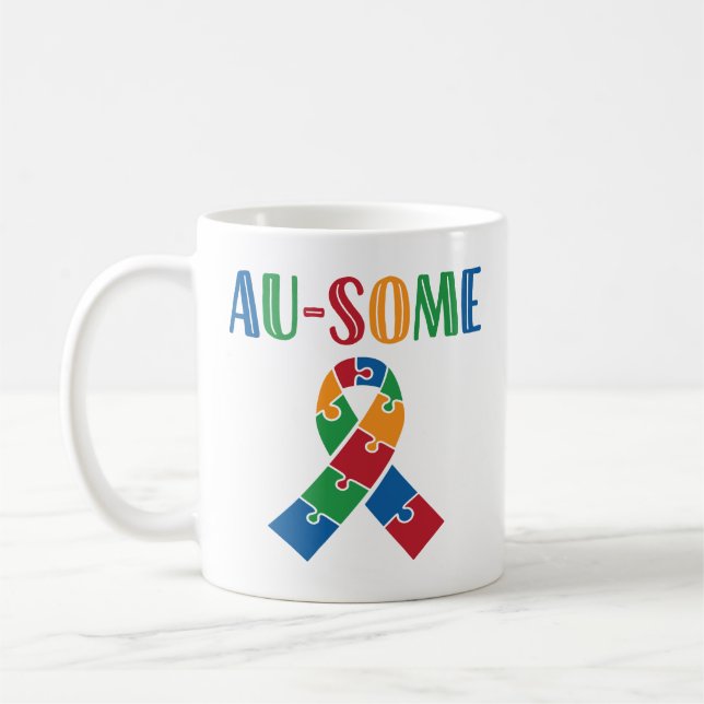 Caneca De Café Consciência Au-Algum Autismo (Esquerda)