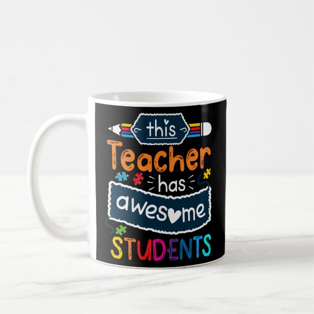 Caneca De Café Consciência Autista Este Professor Tem Estudantes  (Esquerda)