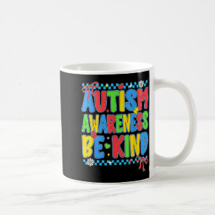 Caneca De Café Consciência autista préppy seja gentil para mulher