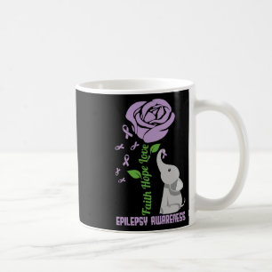 Caneca De Café Consciência da Epilepsia Fé Esperança Amor Flor El