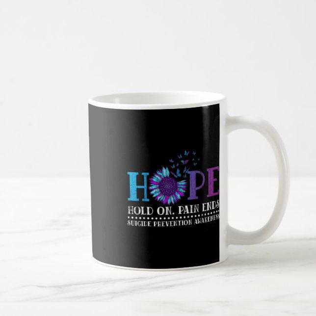 Caneca De Café Consciência da Prevenção do Suicídio A Dor Acaba E (Direita)