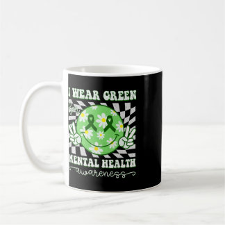 Caneca De Café Consciência da Saúde Mental Sorriso Hippie Xadrez 