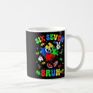Caneca De Café Consciência do autismo 67 seis sete bruh puzzle me
