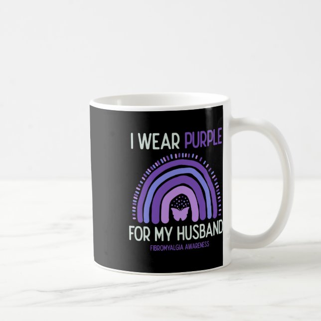 Caneca De Café Consciência Eu Visto Roxo Para Meu Marido (Direita)