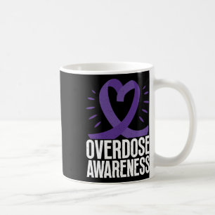 Caneca De Café Consciência sobre overdose em fita roxa para depen