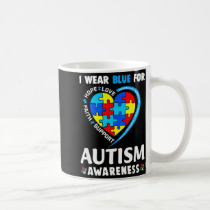 Caneca De Café Consciencialização do Autismo Eu Uso Azul Para a C