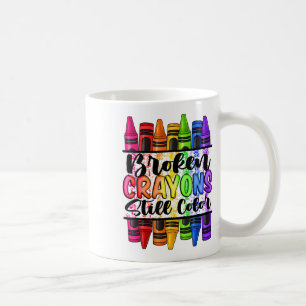 Caneca De Café Conscientização da Saúde Mental com Crayons Quebra