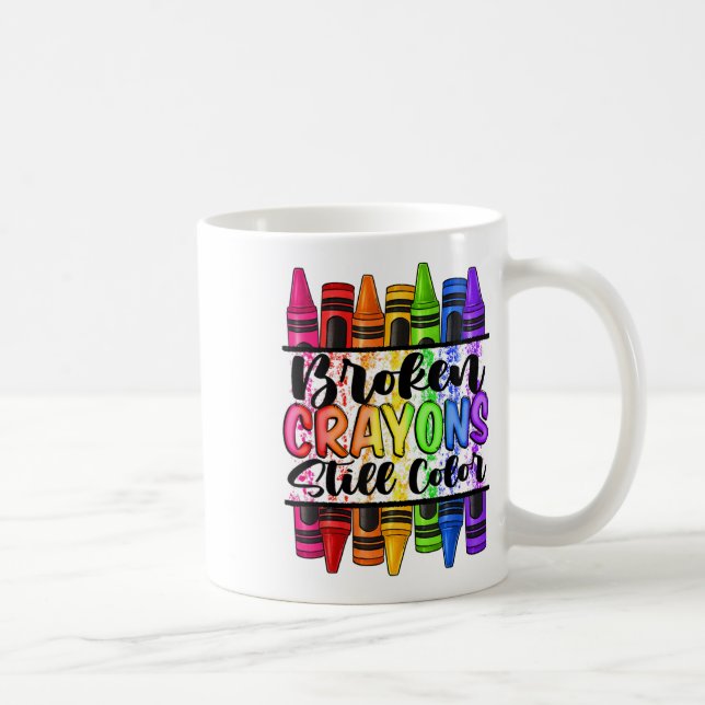 Caneca De Café Conscientização da Saúde Mental com Crayons Quebra (Direita)