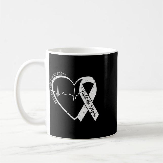 Caneca De Café Conscientização da Saúde Mental Combater O Estigma (Esquerda)