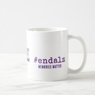 Caneca De Café Conscientização do Alzheimer Hashtag Acabe com o A