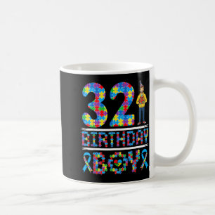 Caneca De Café Conscientização do Autismo 32º Aniversário Menino