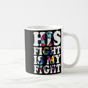 Caneca De Café Conscientização do Autismo A Luta Dele é Minha Lut
