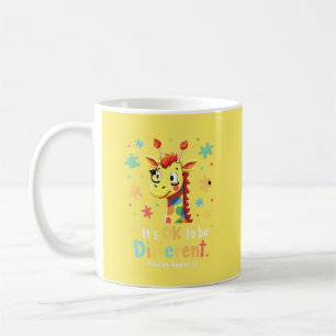 Caneca De Café Conscientização do Autismo Girafa Animal Fofo Está