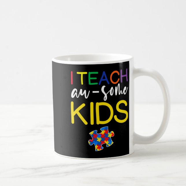 Caneca De Café Conscientização do Autismo Para Professor Eu Ensin (Direita)