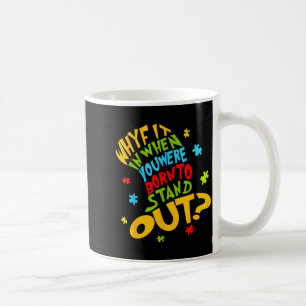 Caneca De Café Conscientização do autismo por que se encaixar méd