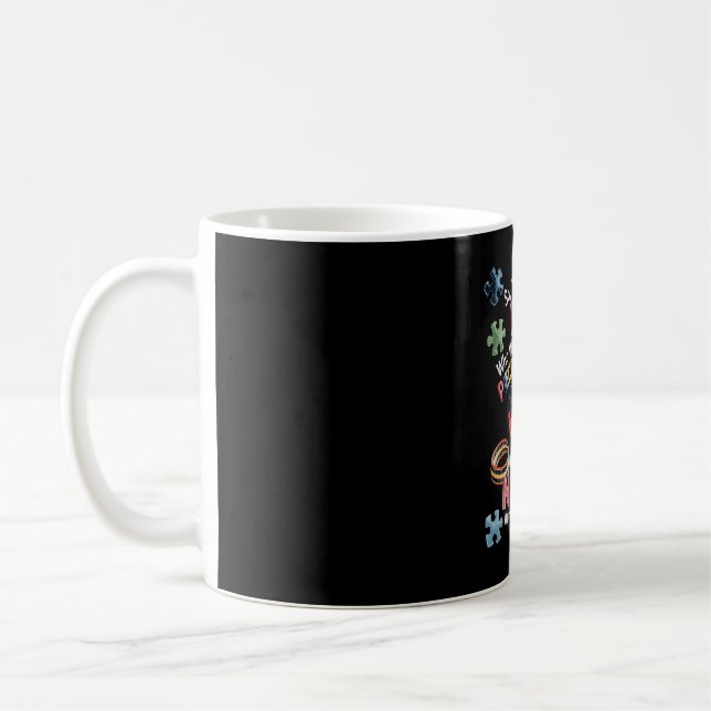 Caneca De Café Conscientização do Autismo Presente de Nana Puzzle (Esquerda)