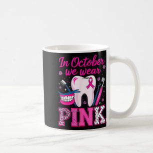 Caneca De Café Conscientização do Câncer de Mama Odontológico em 
