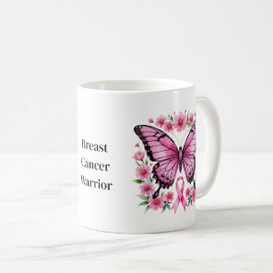 Caneca De Café Conscientização do Câncer de Mama Rosa Personaliza