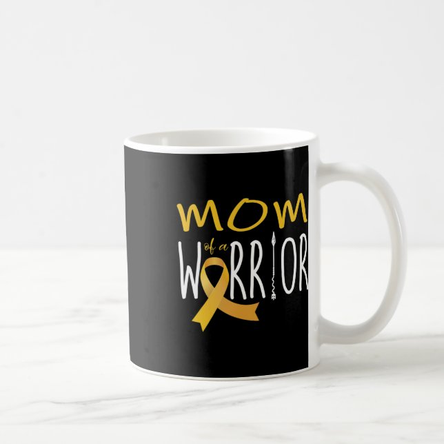 Caneca De Café Conscientização do Câncer Infantil Mãe de um Guerr (Direita)