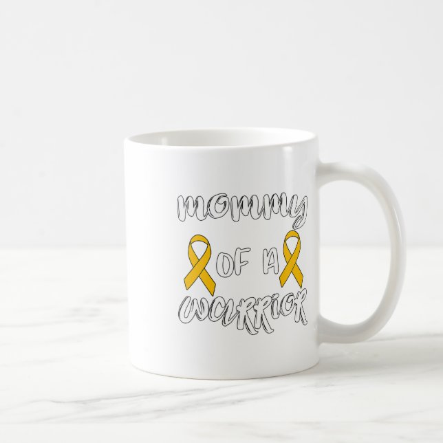 Caneca De Café Conscientização do Câncer Infantil Mãe de um Guerr (Direita)